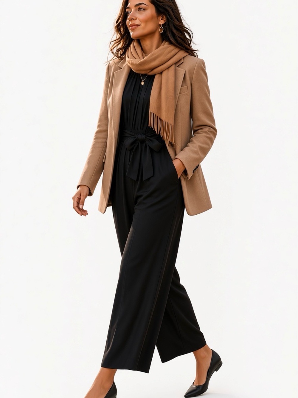 Tommy Bahama Slub Knit Cropped Wide-Leg Jumpsuit with Self-Tie Waist sz M